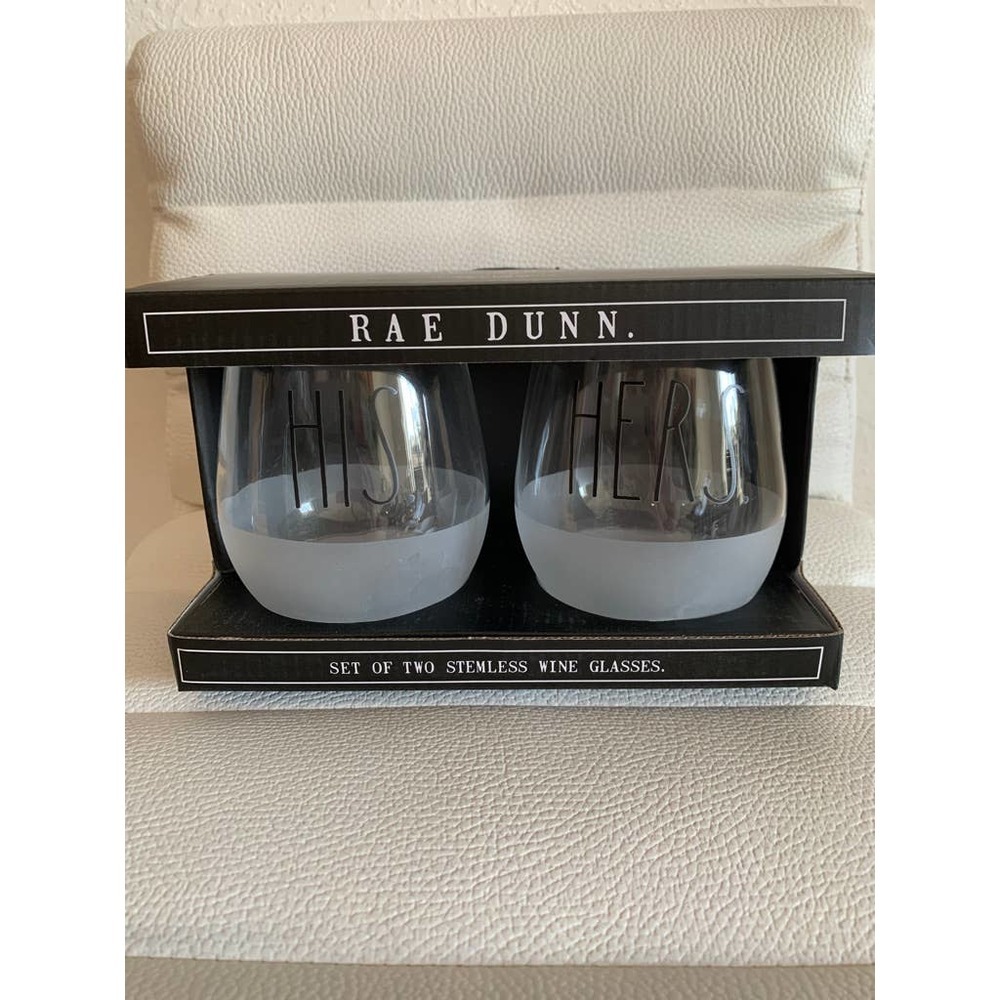 NWT Rae Dunn His Her  Glasses